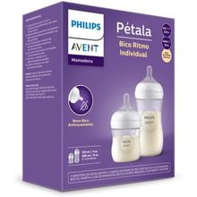 Kit Duplo Mamadeira Pétala Transparente 125ml + 260ml - Avent