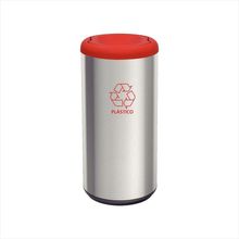 Lixeira Inox com Vermelho Cápsula Selecta Plus Basculante 40 L Tramontina