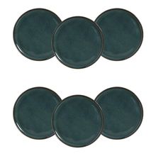 Conjunto de Pratos Rasos Porto Brasil Bio Oceano Azul 29cm - 6 Peças