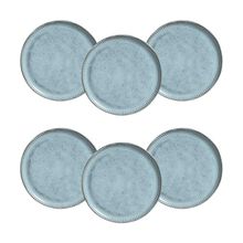 Conjunto de Pratos de Sobremesa Porto Brasil Linhas Breeze Azul 21,5cm - 6 Peças