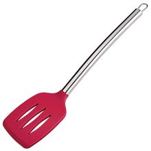 Espátula Vazada Euro em Silicone 35x8 cm - Vermelha