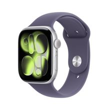 Apple Watch Series 11 GPS+ Cellular 46mm Prateado Pulseira M/G Esportiva Roxo-Névoa
