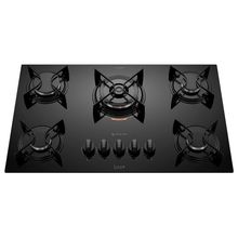 Cooktop a Gás Atlas U Top 5 Bocas Tripla Chama Mesa de Vidro Preto Bivolt