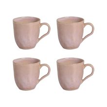 Conjunto de Xícaras Porto Brasil Orgânico Litchi em Cerâmica Stoneware Rosa Claro 273ml - 4 Peças