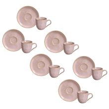 Conjunto de Xícaras de Café com Pires Porto Brasil Bio Litchi 120ml - 6 Peças