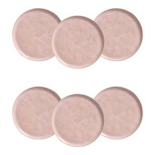 Conjunto de Pratos Rasos Porto Brasil Bio Litchi Rosa Claro 29cm – 6 Peças
