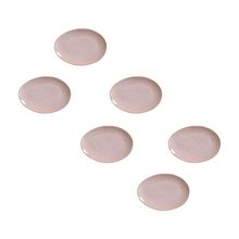 Conjunto de Pratos de Sobremesa Ovais Porto Brasil Orgânico Litchi 22,5cm - 6 peças