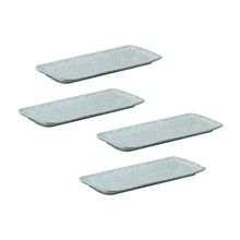 Conjunto de Travessas Retangulares Pequenas Porto Brasil Orgânico Pistache 22x9,5cm - 4 Peças