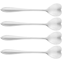 Conjunto de Colheres para Chá Wolff Heart em Aço Inox Prata - 4 Peças