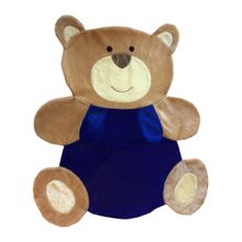 Tapete Pelúcia Urso Abraço 1,30m x 1,05m Decorativo Quarto Infantil Base Emborrachado - Azul Royal