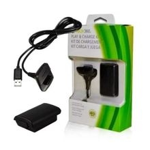 Kit 1 Bateria Para Controle Xbox 360 + 1 Cabo Carregador 1.4m