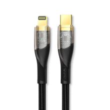 CABO TRANSPARENTE LED XO NYLON 1M TIPO-C/LIGHTNING PD 27W