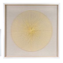 Quadro Decorativo Linha Dourado e Bege 80x80x5 Cm - D'Rossi