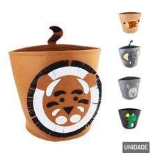 Cesto Organizador de Poliéster 36x33cm Animais - Tudo em Caixa