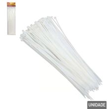 Abraçadeira de Nylon 100 Peças 3,6x300mm Branca - Tudo em Caixa