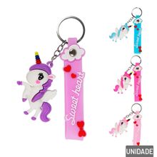 Chaveiro de Silicone 13cm Unicórnio Color - Tudo em Caixa