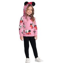 Conjunto Moletom Menina Minnie Mouse Rosa - Brandili