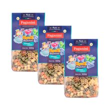 Kit 3X: Macarrão Bambini Princesas Tricolore Paganini 300g