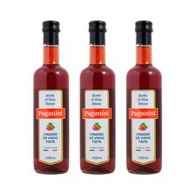 Kit 3X: Vinagre de Vinho Tinto Italiano Paganini 500ml
