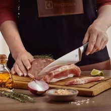 Conjunto de Facas Electrolux 8 Peças Inox Suporte de Madeira