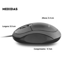 Mouse USB Óptico com Fio para PC e Notebook - Conforto e Precisão para Trabalho e Jogos