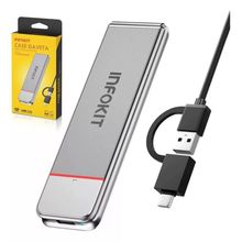 Case SSD Infokit Adaptador SATA PCI M2 NVMe NV1 NV2 USB 3.1 Type-C 10Gb