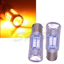 Lâmpada 1157 P21/5W 12/24v Dois Polos 21 Leds Ambar Laranja