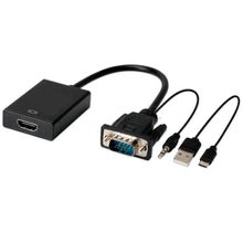 Conversor VGA Para HDMI Saída 1080p Hd Tv Hdtv Áudio P2