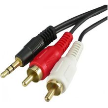Cabo Audio Auxiliar P2 X 2 Rca Plug Dourado 1.5m