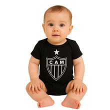 Body Bebê Atlético MG Preto Escudo Oficial