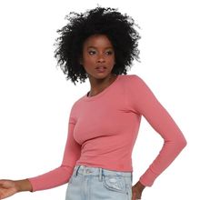 Blusa Rainha Canelado Manga Longa Feminina