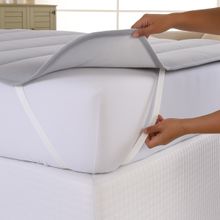 Pillow Top Queen Cotton Malha 100% Algodão Super Macio - Cinza