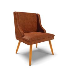 Cadeira de Jantar Liz Corano Nozes Pés Palito Castanho - D'Rossi