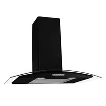 Coifa De Parede 75cm Vidro Curvo Duto Slim Fogatti Black 220V