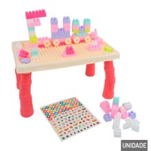 Mesa com Blocos de Montar 80 Peças Mega Inblox - Tudo em Caixa