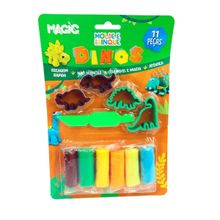 Massinha de Modelar 11 Peças com Molde Dino - Tudo em Caixa