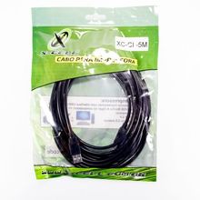 Cabo Usb 2.0 P/ Impressora X-Cell 5m Preto AM x BM - XC-CI-5M