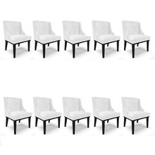 Kit 10 Cadeiras de Jantar Liz Corano Base Fixa Madeira Preto - D'Rossi