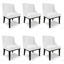 Kit 06 Cadeiras de Jantar Liz Corano Base Fixa Madeira Preto - D'Rossi