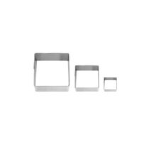 Cortador de Bolo Quadrado Forminha Corte Molde Aço Inox 3un