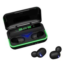 Fone Sem Fio TWS Preto com Estojo de Recarga Power Bank Uso Confortável