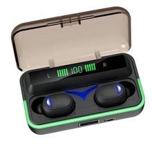 Earphone Bluetooth Preto Carregamento Rápido com Case Carregador Power Bank