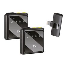 Microfone Duplo Lapela Sem fio Antirruído Compatível Iphone