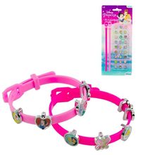 KIT Pulseira de Plástico com Biju de Princesas - Tudo em Caixa