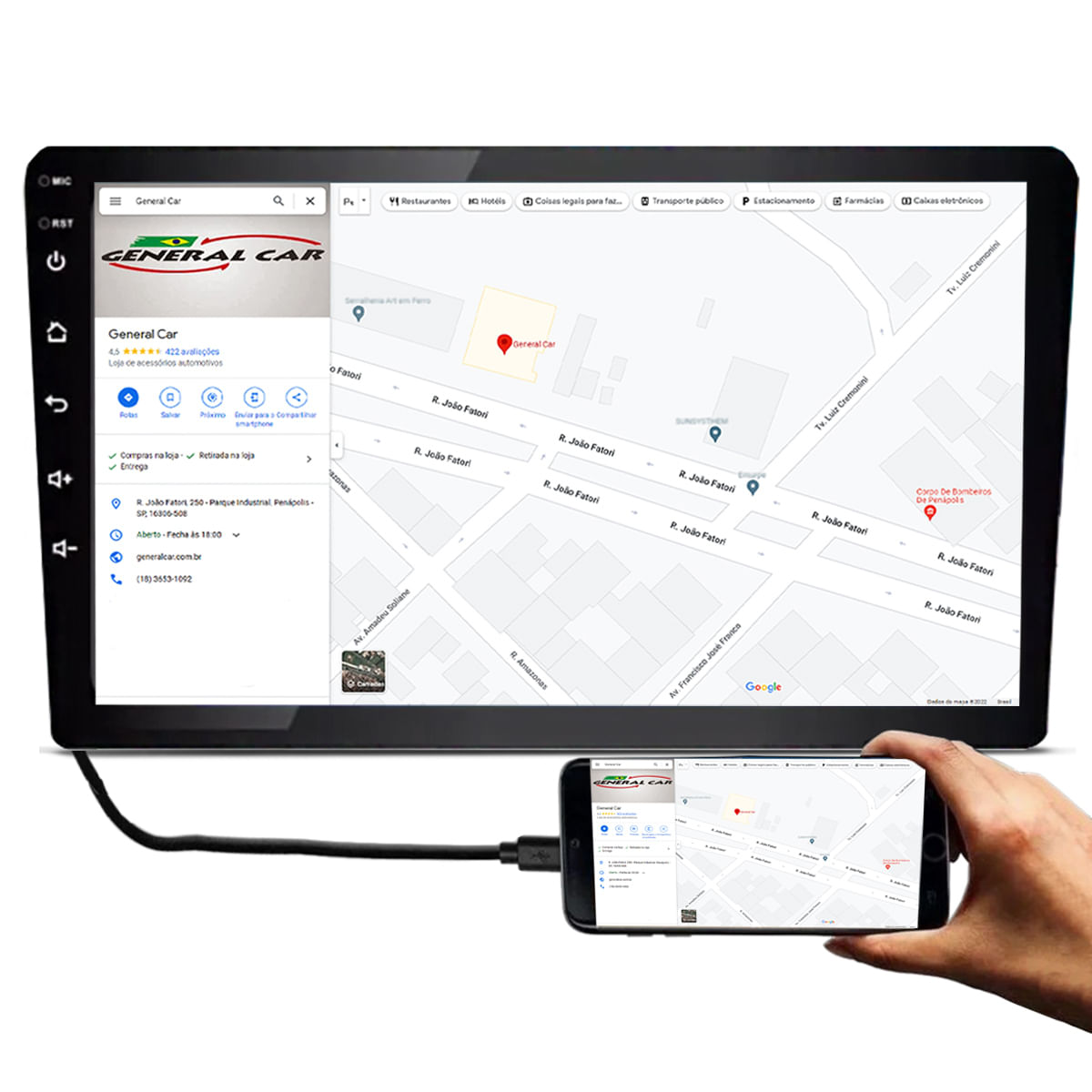 Central Multimídia 9 Polegadas MP5 RS908BR Prime Apple Carplay Android ...