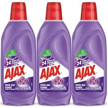 Kit 3 Limpador Ajax Festa Das Flores Lavanda 500ML