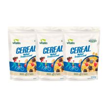 Kit 3X: Cereal Matinal Tradicional Sem Glúten Vegano Vitalin 200g