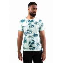 Camiseta Masculina Ixória Básica Estampada Folhagem Verde