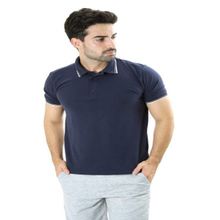 Camiseta Masculina Gola Polo Azul Marinho Piquet Gold Com Elastano