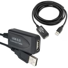 Cabo Extensor USB 2.0 Cabo 10 Metros AM+FM Preto Amplificado